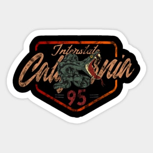 Interstate california 95 rattlesnake distressed Sticker